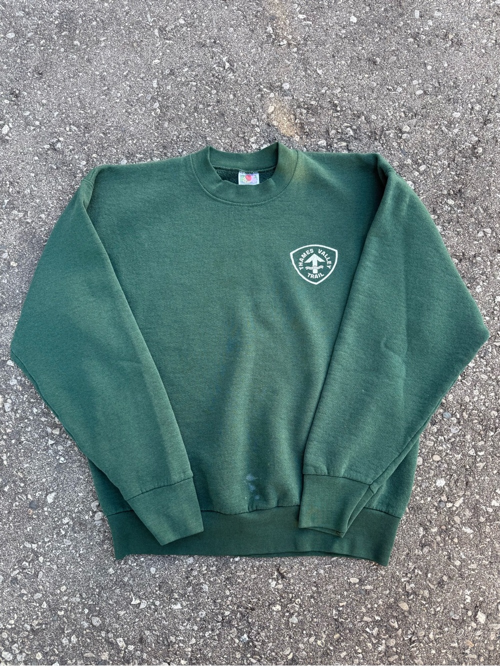 Vintage Thames Valley Trail Forest Green Crewneck Sweater with Chest Patch
